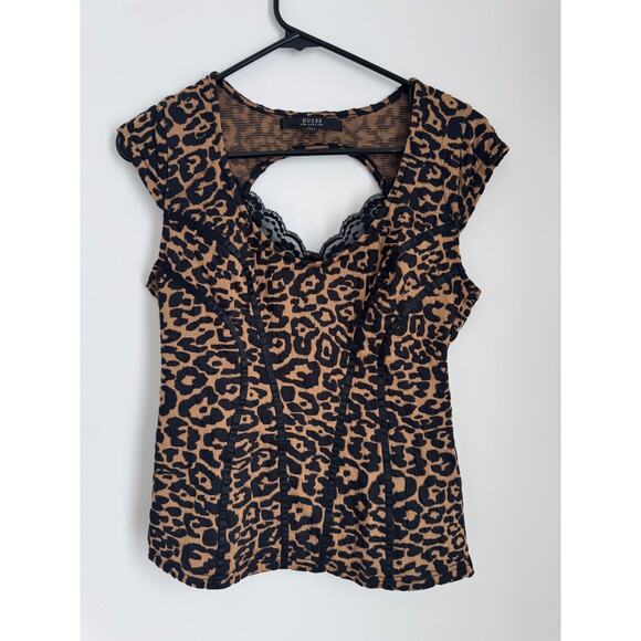 GUESS Leopard Print Bustier Top Cheetah - Picture 1 of 9